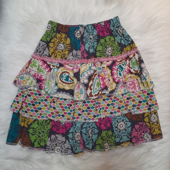 Girls 2pc Matching Set - eyelet ruffle top & ruffle layered skirt Size: L 10-12 - Picture 8 of 11